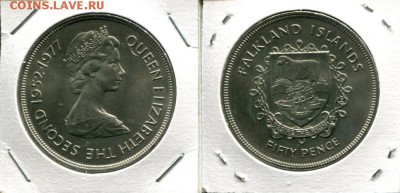 Фолкленды 50п разные по ФИКСу до 17.03.18 22-00 мск - Falkland 50p 1977