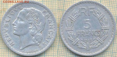 Франция 5 франков 1945 г. , до 25.03.2018 г. 22.00 по Москве - Франция 5 фр 1945 103