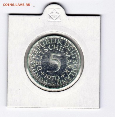 ФРГ 5 марок 1970 г (двор G) до 05.04.2018 в 22.00 - 1970