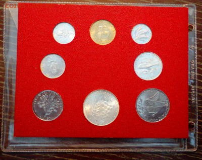 ВАТИКАН - набор 8 монет 1974 г. в блистере до 6.04, 22.00 - Ватикан набор anno XII_1