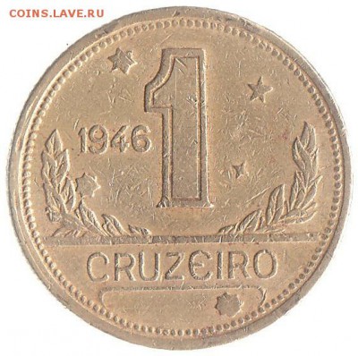 Бразилия 1 крузейро 1946 до 4.04 в 22.00 - от