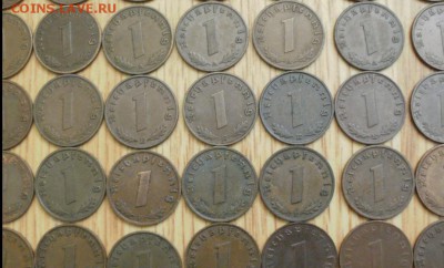 50 шт 1 пфенниг 1937A,D,E,F,J Фикс. III Рейх до 09.04 - 37е