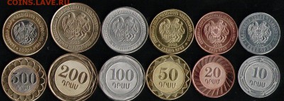 АРМЕНИЯ НАБОР 6 МОНЕТ 2003-2004 UNC - 1 001