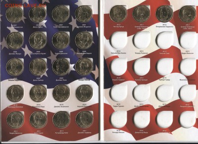 Монеты 1$ президенты США 24шт в альбоме 23.04.18 в 22-00 - Альбом $ 001