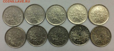 Франция, 5 франков 10 штук 1970-1990 23.04.2018 22:00 - 5франков