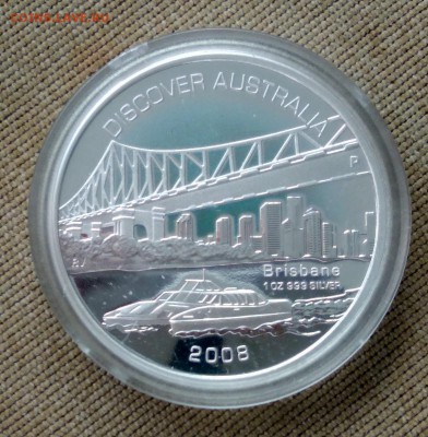 Австралия 1 доллар 2008 года. Брисбен, мост. Discover Austra - 2