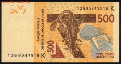 Сенегал 500 франков (CFA) 2012 unc 16.05.18. 22:00 мск - 2