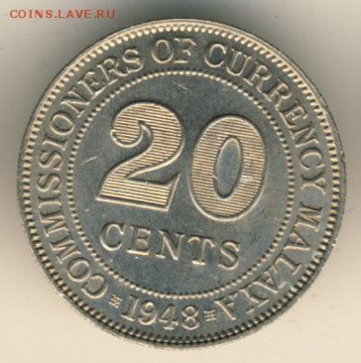 Британская Малайя, 5 монет 1945-1950 до 13.05.18, 22:30 - #И-134