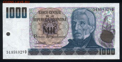 Аргентина 1000 песо 1983-1985 unc 17.05.18. 22:00 мск - 2