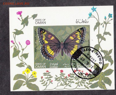 Оман 1969 бабочки блок - 108