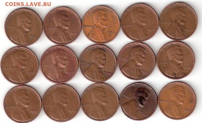 1 цент США -15шт. старые, РАСПРОДАЖА ФИКС! - 15cent USA old P