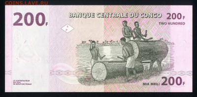 Конго 200 франков 2007 unc 16.06.18 22:00 мск - 1