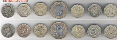 ФУНТЫ. 7 разных монет с 1 рубля до 28.06 в 22.10 - Фунты 7 монет