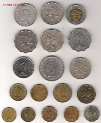 Гонконг 18 монет с 1 руб. до 2.07 в 22.10 - Гонконг 18 монет.