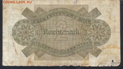 Германия (3-ий Рейх) 2 марки 1939-45 г. 16.07.18 г. 22 -00 М - 2  . м. 1939