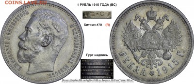 О фотографировании монет - 1 рубль 1915 ВС в каталог 
