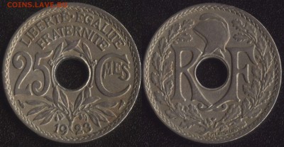 Франция 25 сантим 1923 до 22:00мск 23.07.18 - Франция 25 сантим 1923 -40