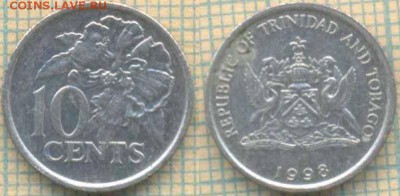 Тринидад и Тобаго 10 центов 1998 г., до 25.07.2018 г. 22.00 - Тринидад 10 центов 1998  2148