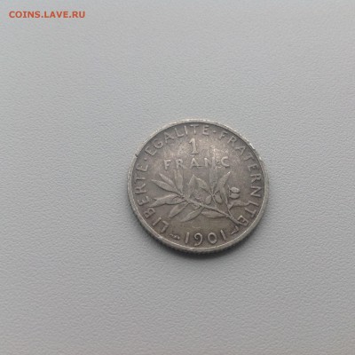 Франция 1 франк 1901 серебро до 23.07 - IMG_1022.JPG