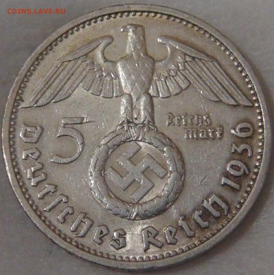 Германия-Третий рейх 5 рейхсмарок 1936 D 2.08.18 (чт. 22-30) - DSC08874.JPG