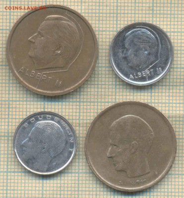 Бельгия 1 фр 1989,1994, 20 фр 1996,1982 г., до 09.08.2018 г. - Бельгия 4 монеты а  2403