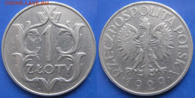 Польша 1 злотый 1929   до 09-08-18 в 22:00 - Польша 1 злотый 1929   143-1- 6320