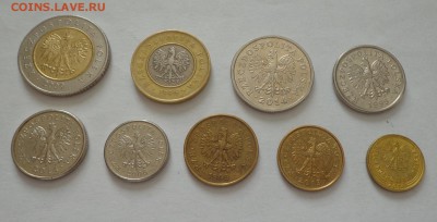ПОЛЬША - полный набор ходячки 9 монет 2 БИМа до 12.08, 22.00 - Польша - набор ходячки 9 монет1