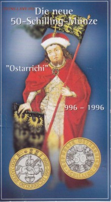 Биметалл Австрия 50 шиллингов 1996 1000 лет Австрии - bimetall_avstrija_50_shillingov_1996_1000_let_avstrijskomu_gosudarstvu_rycar_buklet