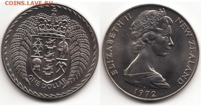 Крона Шайба Новая Зеландия 1$ доллар 1972 Герб - krona_shajba_novaja_zelandija_1_dollar_1972_gerb