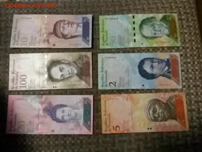 венесуэла набор банкнот 6шт пресс UNC до15,08,18до22,00 - 20180603_215824