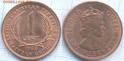 Восточные Карибы 1 цент 1965 г., до 20.08.2018 г. 22.00 по М - Восточные Карибы 1 цент 1965  3199