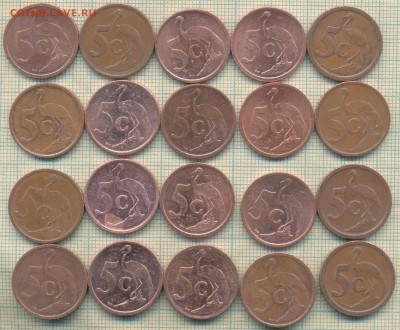 ЮАР 5 центов 1991-2011 гг., фикс-цена - ЮАР 5 центов