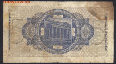 Германия 5 марок 1939-45 г.  27.08.18 г. 22 -00 МСК. - 5 марок1939 1