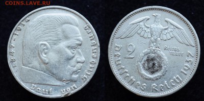 2 марки 1937г. F, Гинденбург, Германия - DSC_5663.JPG