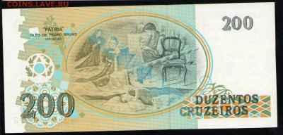БРАЗИЛИЯ 200 КРУЗЕЙРО 1990 UNC - 18 001