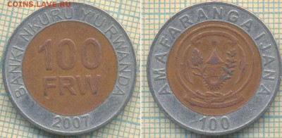 Руанда 100 франков 2007 г. , до 04.10.2018 г. 22.00 по Москв - Руанда 100 франков 2007  4008