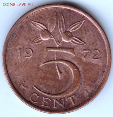 Нидерланды 5 центов 1972 г.  до 24.00 09.10.18 г - 031