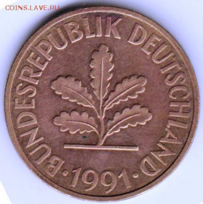 Германия 10 пфеннигов 1991 г.J до 24.00 09.10.18 г - 022