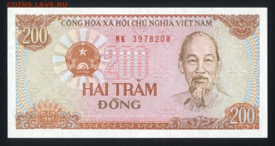 Вьетнам 200 донг 1987 unc 12.10.18. 22:00 мск - 2