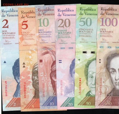 ВЕНЕСУЭЛА 2,5,10,20,50,100 БОЛИВАР UNC - 1