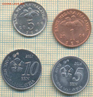 Малайзия 4 монеты, до 16.10.2018 г. 22.00 по Москве - Малайзия 4 монеты  4112