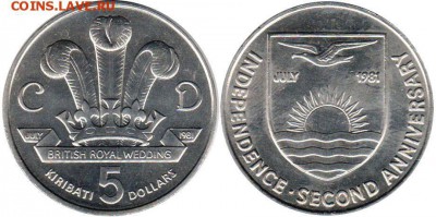 Крона Шайба Кирибати 5$ долларов 1981 Независимость - krona_shajba_kiribati_5_dollarov_1981_nezavisimost