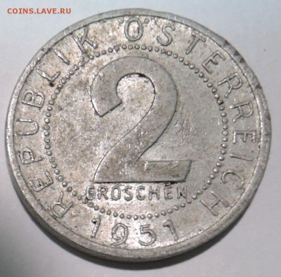 АВСТРИЯ - 2 гроша 1951 г. до 30.10 в 22:00 - DSCN2863.JPG