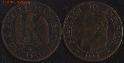 Франция 2 сантима 1861 до 22:00мск 20.11.18 - Франция 2 сантима 1861 -150