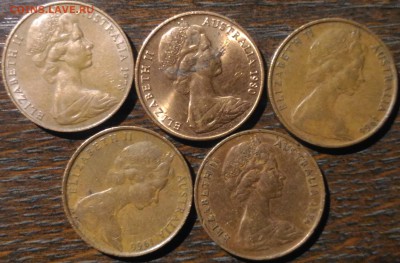 2 цента Австралии 1966-1980 по фиксу 1 шт - 10р - 2 цента (2)