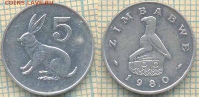 Зимбабве 5 центов 1980 г. , до 03.12.2018 г. 22.00 по Москве - Зимбабве 5 центов 1980  4629
