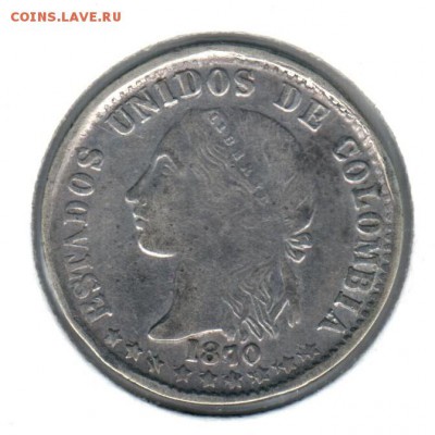 Монеты Ц. и Л. Америки из коллекции на оценку и спрос - 2 - 2 десимос 1870