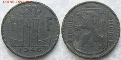 33.Ходячка Бельгии 1875-1997 - 33.9. -Бельгия 1 франк 1946    8326