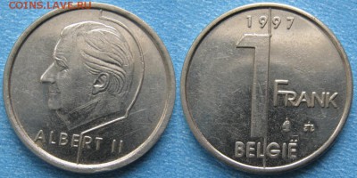 33.Ходячка Бельгии 1875-1997 - 33.22. -Бельгия 1 франк 1997    8458