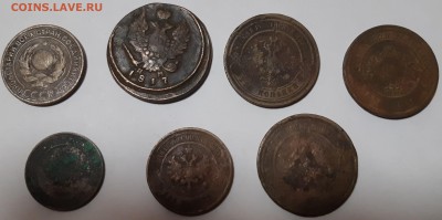 Медные монеты  1916-17-24 года 7шт - 2
